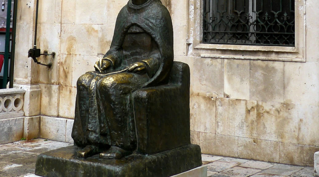 Marin Držić statue in Dubrovnik